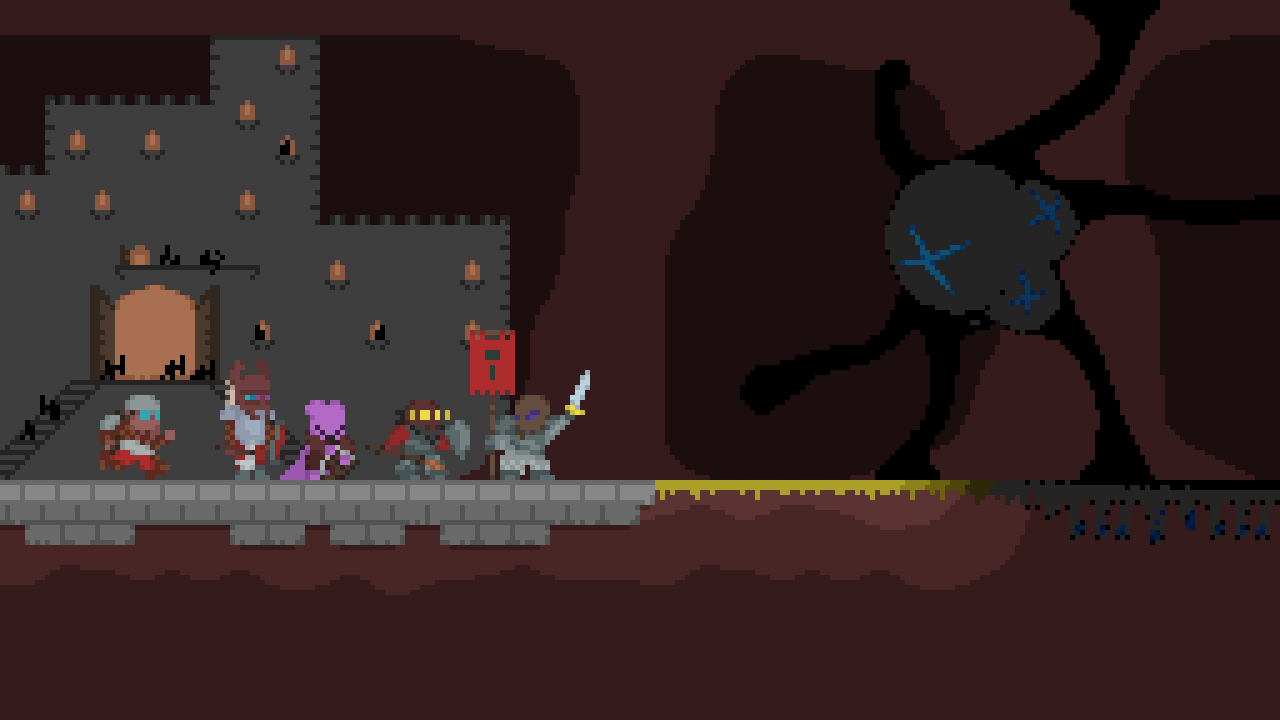 A bunch of dwarf-scavenger humunculi and some other goobers preparing to defend their fortress aginst a rot cyst.