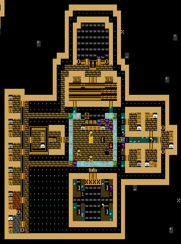 tileset preview of a fortress with a hanging-platform design